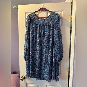 NWT Time & Tru XXXL Blue Floral Dress